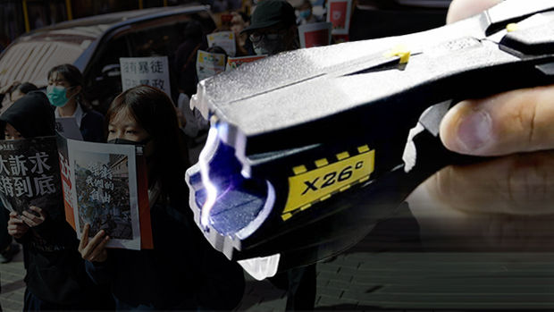 “홍콩 경찰, 시위 진압에 전자충격기·그물총 사용 검토”
